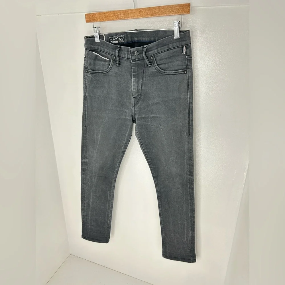 Matias Sol Jeans Gray Faded Denim Size 30x26.5 Selvedge Made‎ In USA Pants